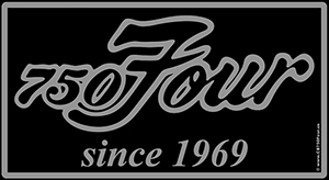 "750 Four since 1969" domed sticker